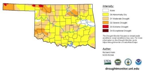 Latest Drought Monitor Reports Shows Oklahoma Drought Conditions Worsened Slightly